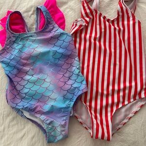 SHEIN Kids One Pieces - Mermaid Scales and Red Stripes